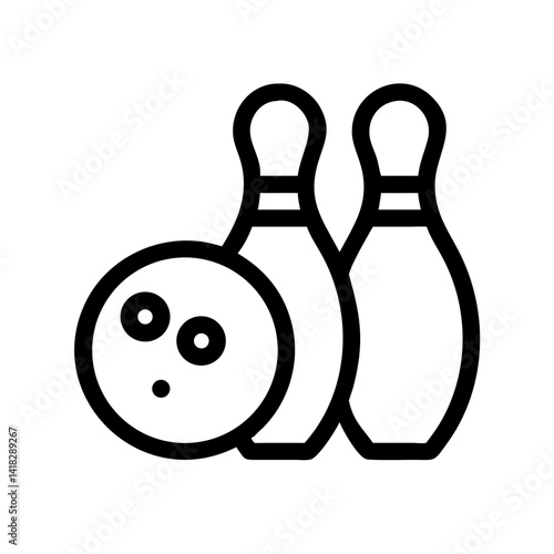 Icon of a bowling ball and pins representing the sport