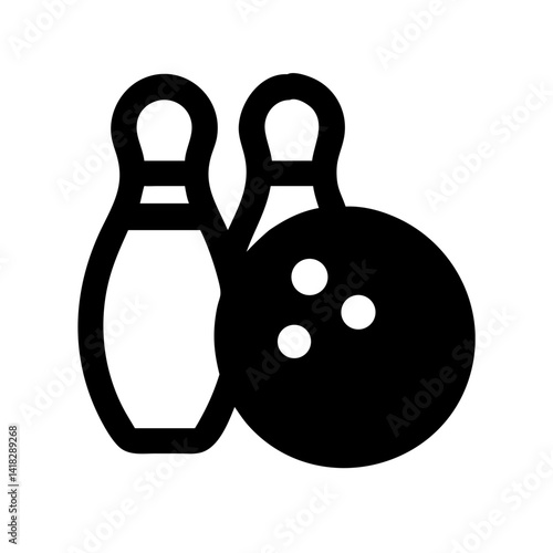 Icon of a bowling ball and pins representing the sport
