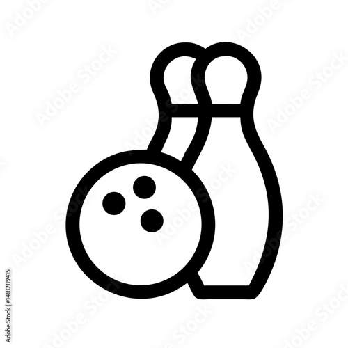 Icon of a bowling ball and pins representing the sport
