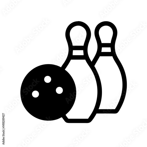 Icon of a bowling ball and pins representing the sport
