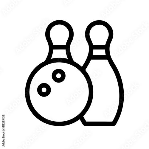 Icon of a bowling ball and pins representing the sport