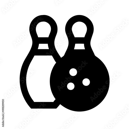 Icon of a bowling ball and pins representing the sport