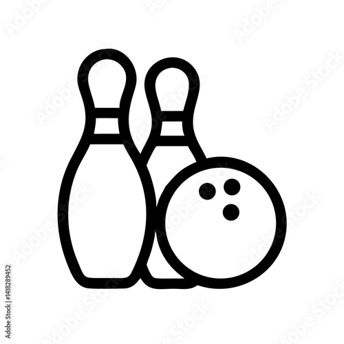 Icon of a bowling ball and pins representing the sport