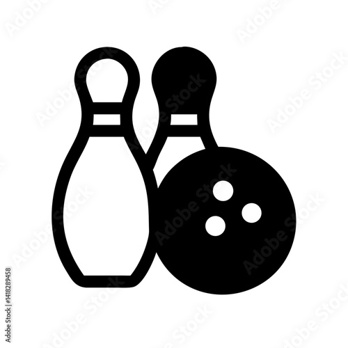 Icon of a bowling ball and pins representing the sport