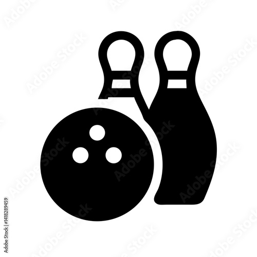 Icon of a bowling ball and pins representing the sport