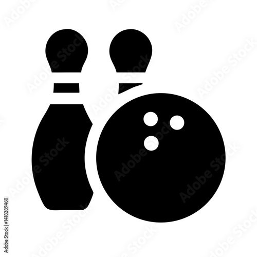 Icon of a bowling ball and pins representing the sport