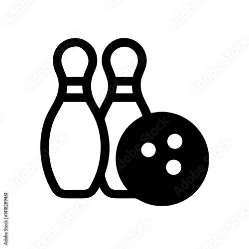 Icon of a bowling ball and pins representing the sport
