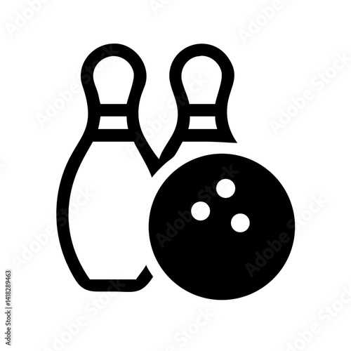Icon of a bowling ball and pins representing the sport