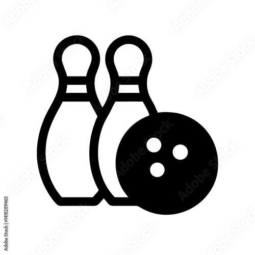 Icon of a bowling ball and pins representing the sport