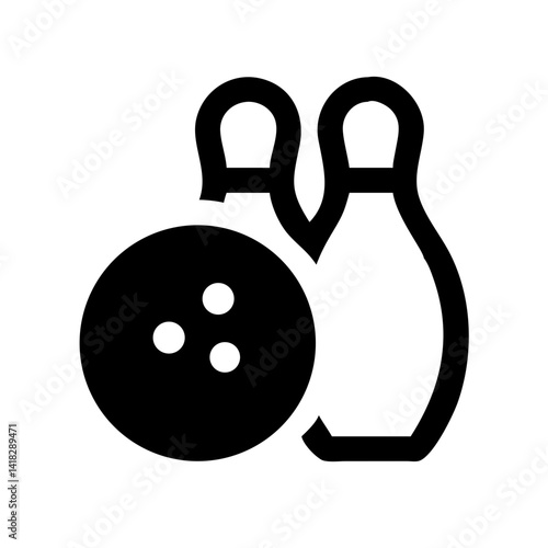 Icon of a bowling ball and pins representing the sport