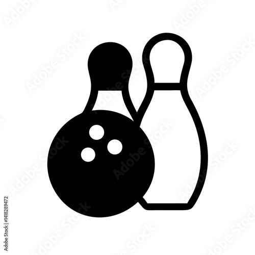 Icon of a bowling ball and pins representing the sport