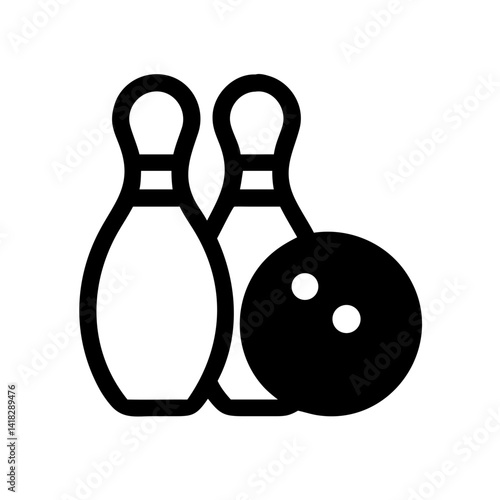 Icon of a bowling ball and pins representing the sport