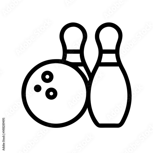 Icon of a bowling ball and pins representing the sport
