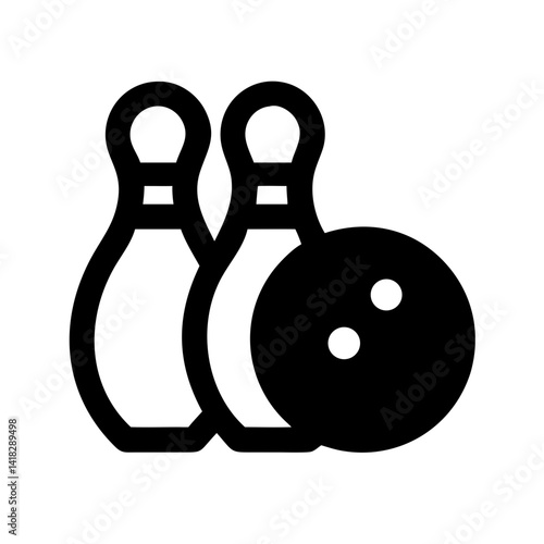 Icon of a bowling ball and pins representing the sport