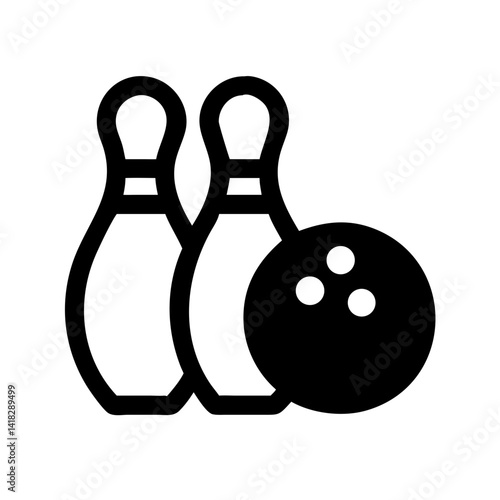 Icon of a bowling ball and pins representing the sport