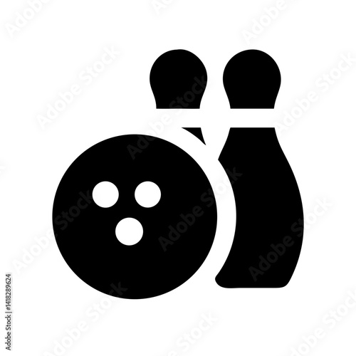 Icon of a bowling ball and pins representing the sport