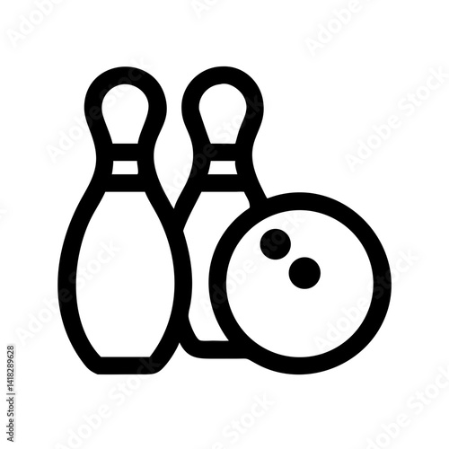 Icon of a bowling ball and pins representing the sport
