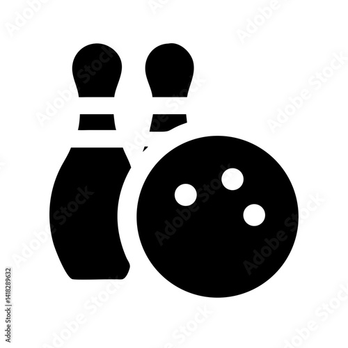 Icon of a bowling ball and pins representing the sport