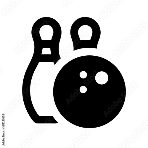 Icon of a bowling ball and pins representing the sport
