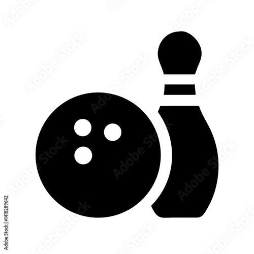 Icon of a bowling ball and pins representing the sport