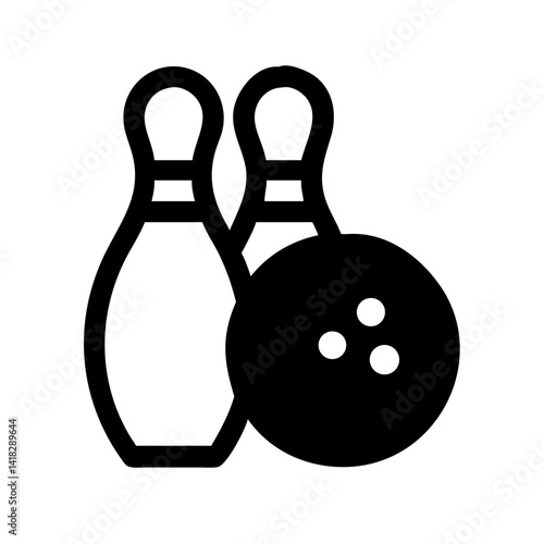 Icon of a bowling ball and pins representing the sport