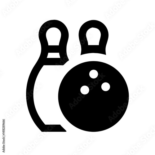 Icon of a bowling ball and pins representing the sport