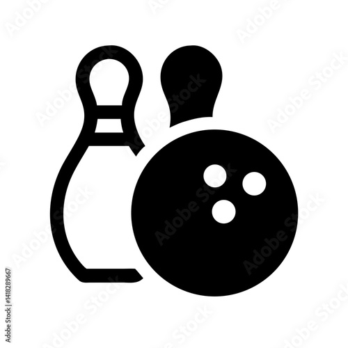 Icon of a bowling ball and pins representing the sport