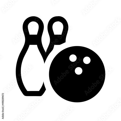 Icon of a bowling ball and pins representing the sport