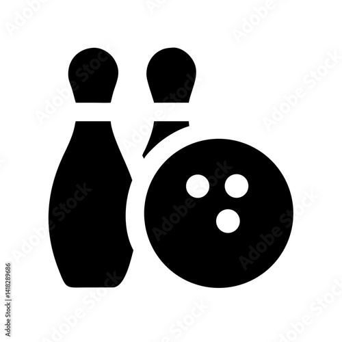 Icon of a bowling ball and pins representing the sport
