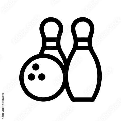 Icon of a bowling ball and pins representing the sport