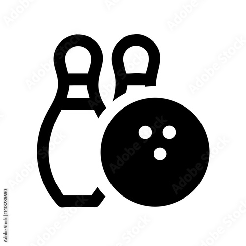 Icon of a bowling ball and pins representing the sport
