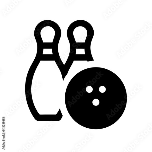 Icon of a bowling ball and pins representing the sport