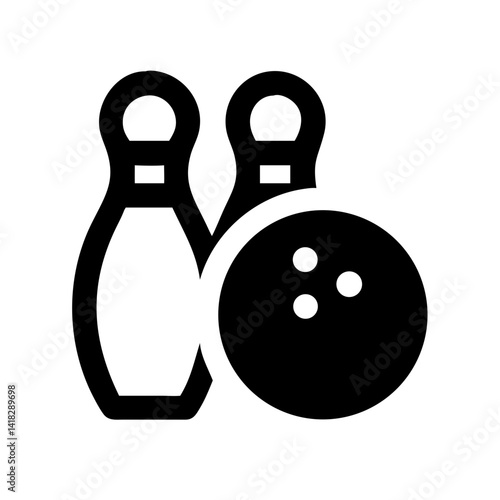 Icon of a bowling ball and pins representing the sport