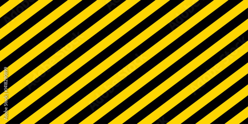 Abstract geometric striped texture. Stripe caution hazard, danger road sign symbol for road alert. Warning yellow black diagonal stripes line. Symbol of hazardous and radioactive substances.