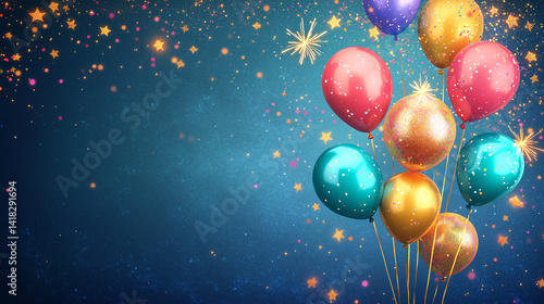 colorful easter eggs on blue