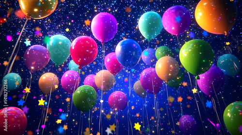 colorful balloons on the sky