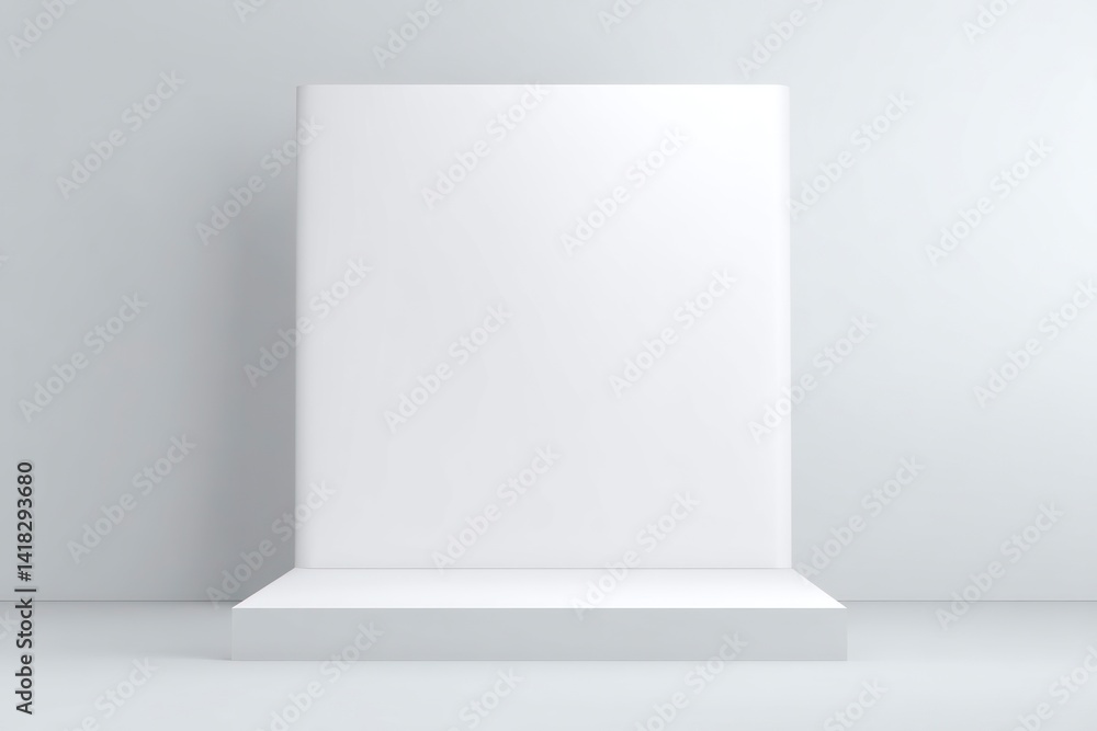 Fototapeta premium Simple Minimalist White Product Display Mockup for Studio Background Promotion