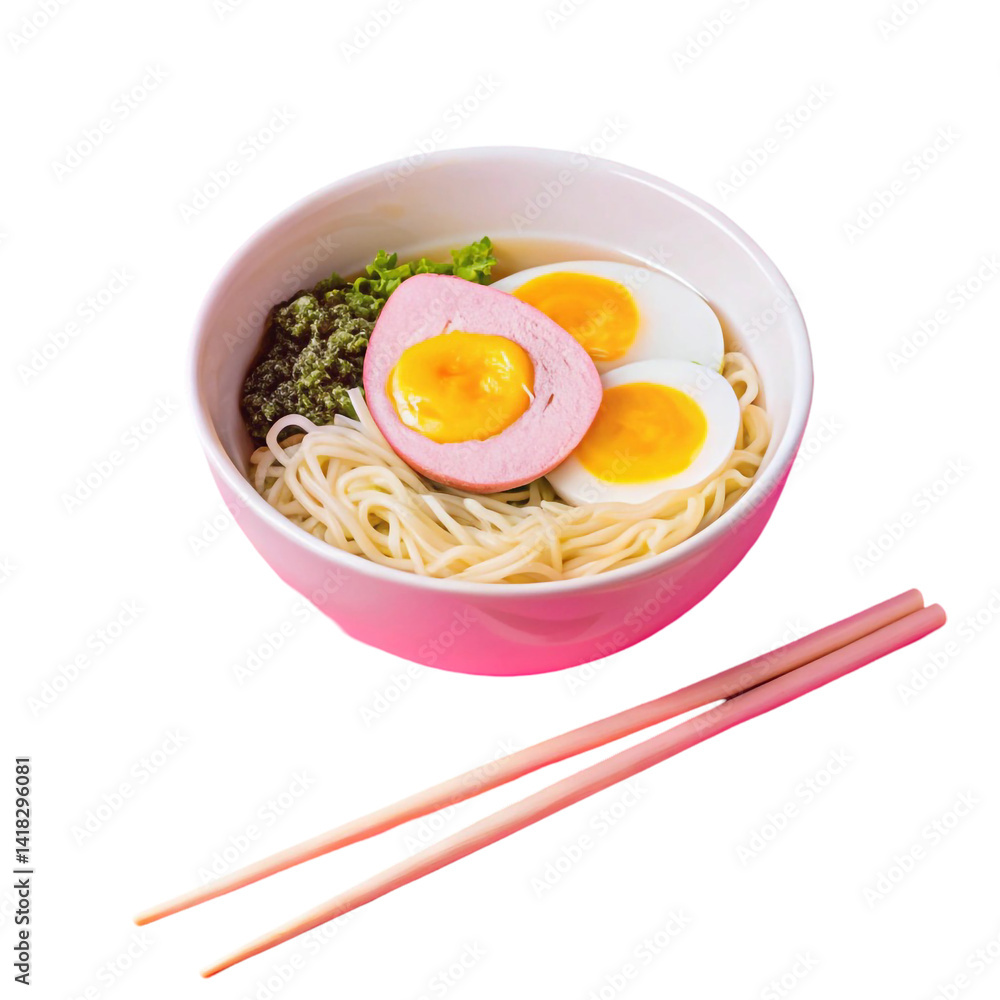 Delicious Ramen Noodles with Soft Boiled Eggs, Delicious Ramen Noodles with Soft Boiled Eggs,