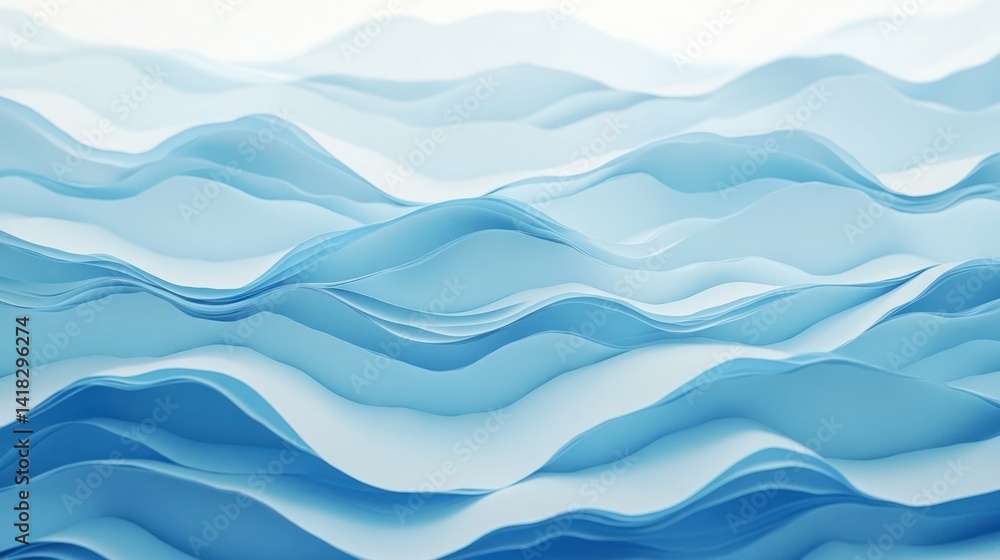 Abstract blue and white waves layered for a calming, serene background. Abstract blue and white waves layered for a calming, serene background.