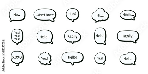 Set of comic speech bubbles. Cartoon vector illustration