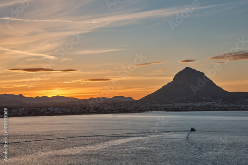 Sunset skies over the Javea town