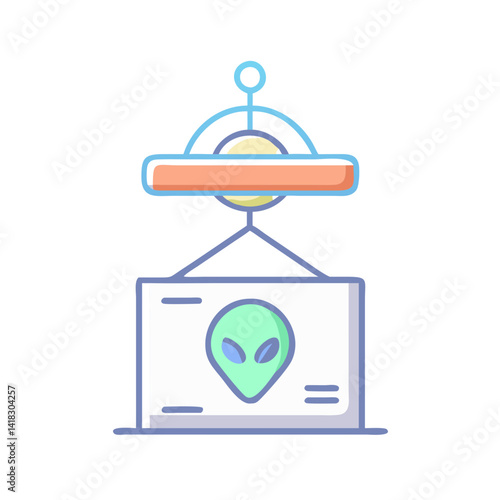 Alien abduction presentation vector on a black background