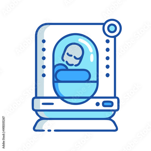 Future Baby Incubation Unit Isolated on Black Background