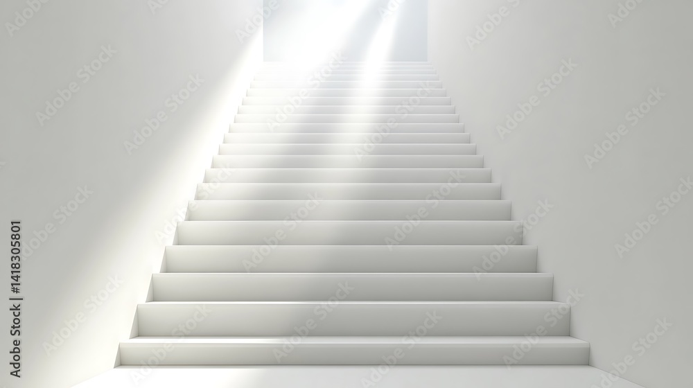 Fototapeta premium Illuminated stairway leading to a bright future.