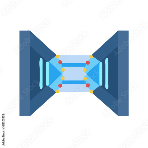 Stylized Quantum Computer Processor Illustration on Black Background