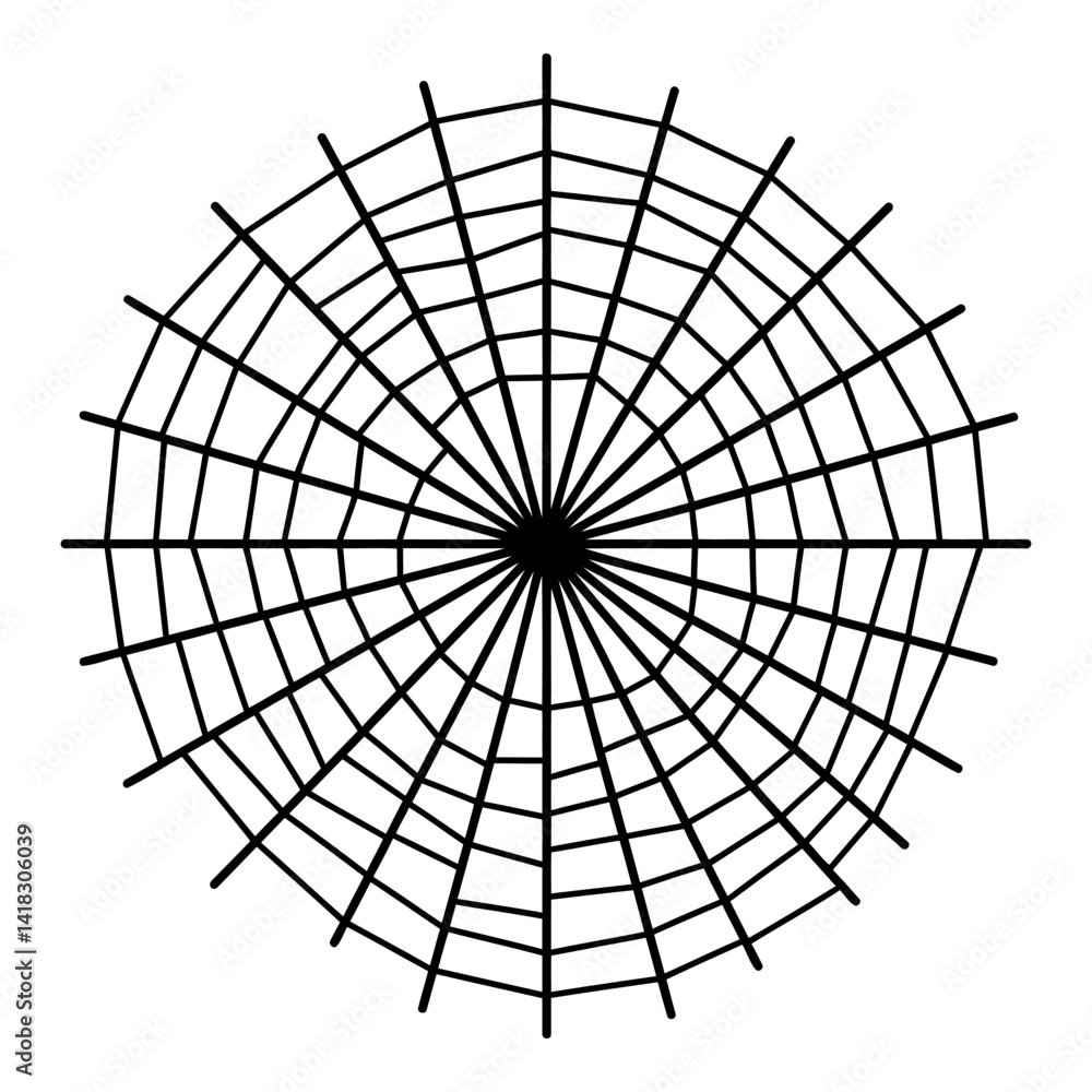 Obraz premium Spider web icon. Black outline spider web icon isolated on white background.