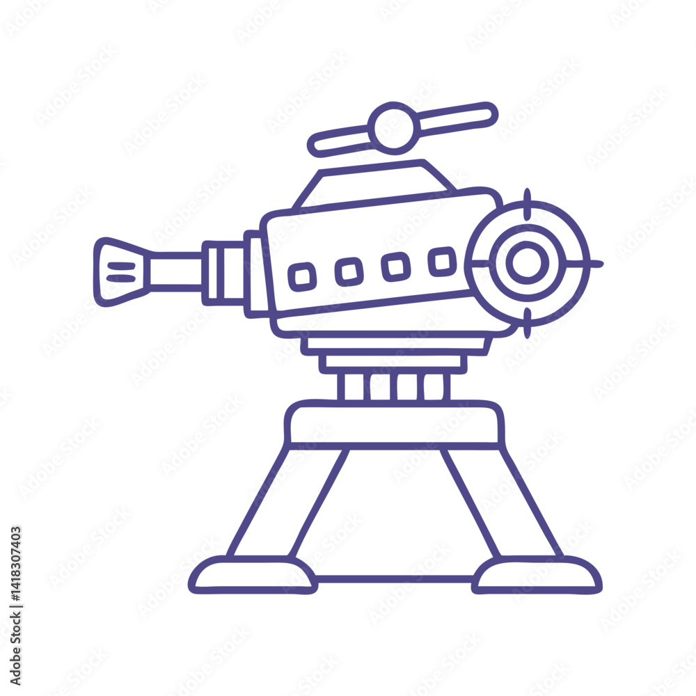 Cartoon laser cannon weapon icon vector illustration concept Cartoon laser cannon weapon icon vector illustration concept