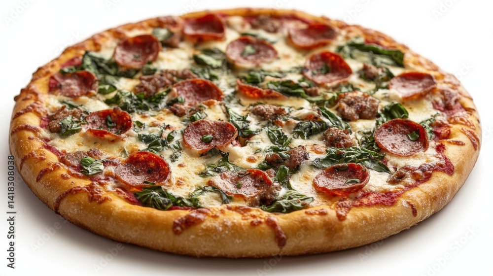 basil pizza in white bg basil pizza in white bg