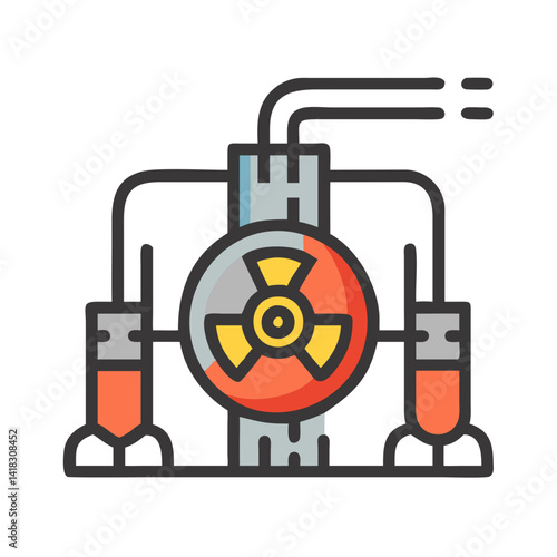 Radioactive Equipment: Hazard Symbol Warning Machine Icon