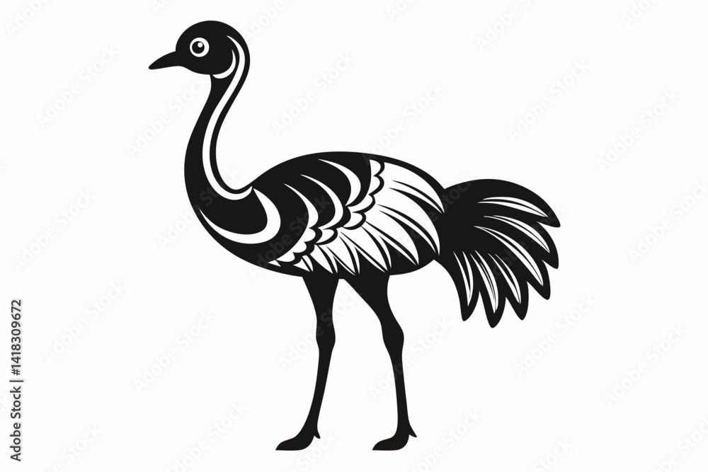 Fototapeta premium vector illustration of a ostrich